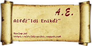 Alföldi Enikő névjegykártya